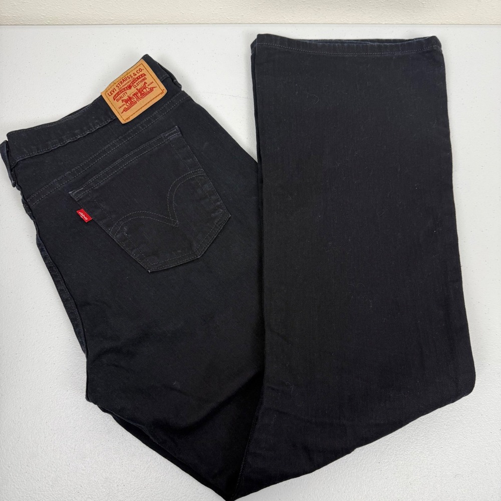 Vtg Levis 515 Bootcut Jeans Womens 16M Black Mid Rise Stretch Denim 515-0215